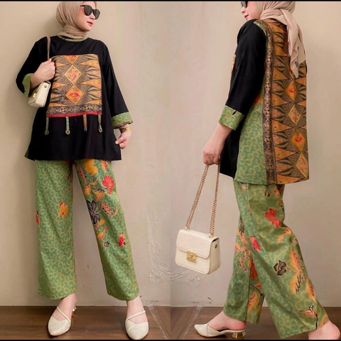 Amha Collection - SET PAJAMAS VIORY RAYON MOTIF PREMIUM