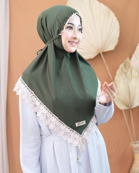 Fisky Collection - Hijab Instant Bergo Kerut Renda Dalma Premium