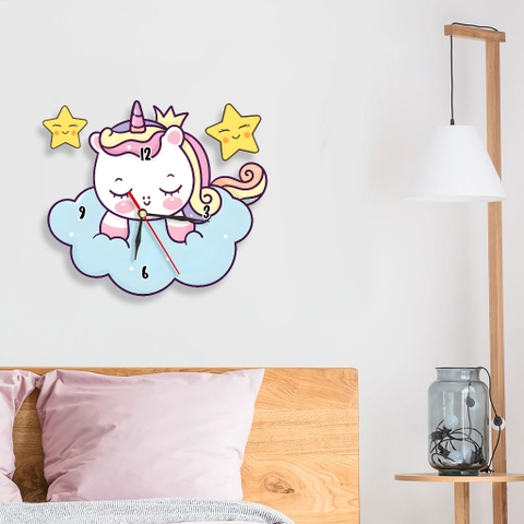 Ugiarts - Jam dinding Unik Motif awan kuda princess
