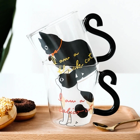 RUMAH RAYA - (PO) Cangkir Gelas Mug Tail Cute Cat Handle