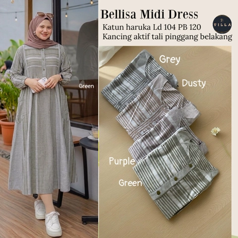Griya Busanaku Solo - Midi dress wanita muslimah / Bellisa midi by Villa