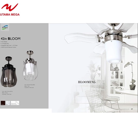 UTAMAMEGA - Ceiling Fan MT EDMA 42IN Bloom Kipas Plafon Lampu Hias Dekoratif Remote