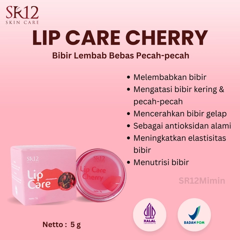 SR12 Mimin - SR12 Lip Care Cherry Melembabkan Bibir Kering Pecah-Pecah Dan Mencerahkan Bibir Gelap