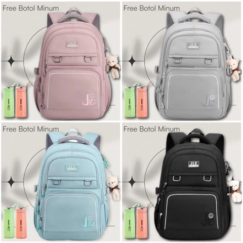 Alcaff - Tas Ransel Anak sekolah Backpack JLD Free botol minum