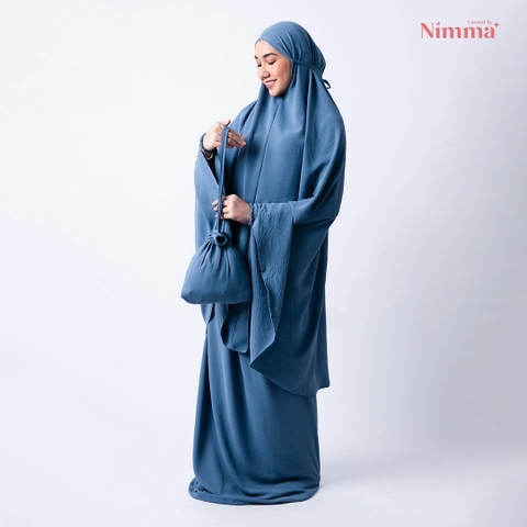 Kamila Denim - Mukena Airflow CEY Crinkle Tanpa Disetrika & Tidak Menerawang