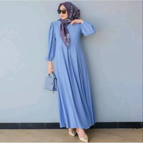 MEQA DAILY - MEQA DAILY - Gamis Karin Crinkle Airfloww Premium Elegan Adem Dress Wanita