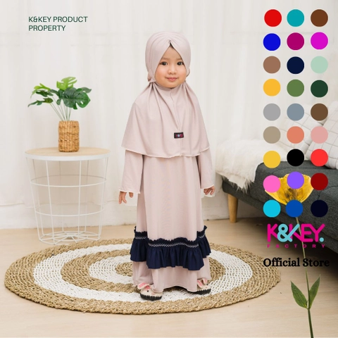 Kakakeyza official - Gamis anak hijab kerut untuk anak usia 1 sd 7 tahun