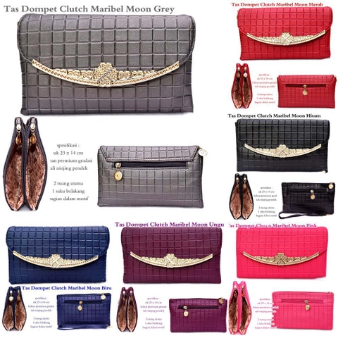 Lanc Fashion - Clutch Dompet Moon Maribel Emboss Female