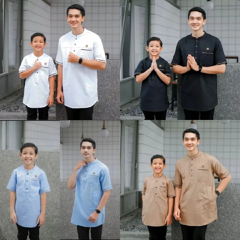 Kois Batik - Baju koko lengan pendek cauple ayah dan anak jaitan make up sangat rapi
