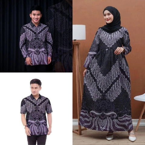 Kois Batik - Batik coupel gamis hem kemeja standar jumbo kekinian motif kerispatih