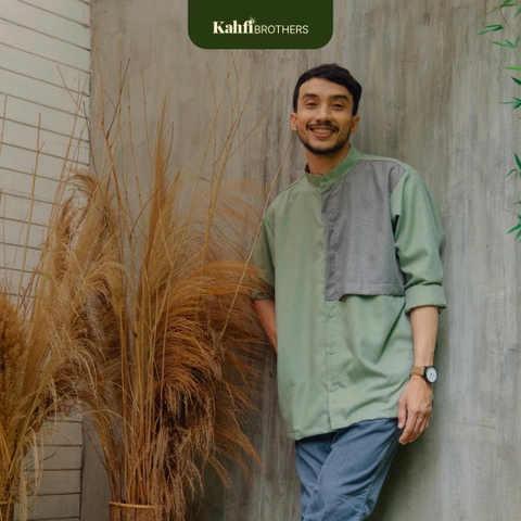 Koko Pria Katun Madinah - RAMI Leek Green