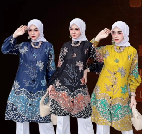 Kois Batik - Atasan Wanita Batik Tunik Baju Kerja Terbaru Terkeren Simpel