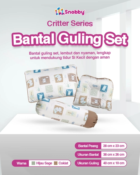 SNOBBY BABY - SBB2324 BANTAL DOUBLE + GULING SET CRITTER SERIES