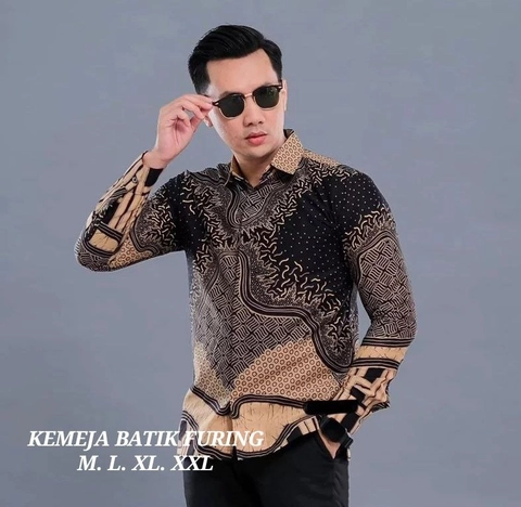 Ks muslim fashion - Kemeja Batik Pria Dewasa Berlapis Furing Nyaman Dipakai Motif andara