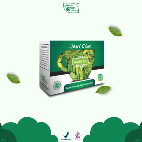 Herbal Indo Utama - Teh Jati Cina Atasi Gangguan Pencernaan Sembelit Turunkan Berat Badan 20 Kantung