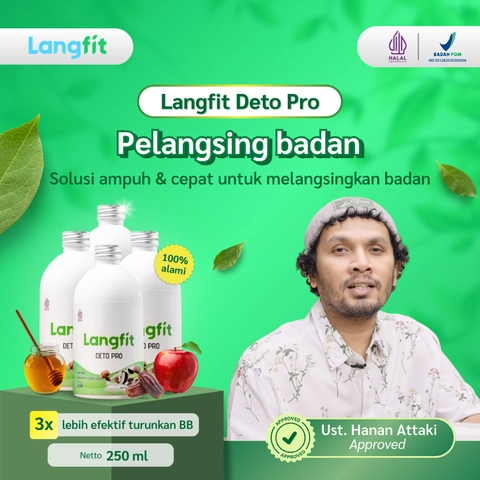 Langfit - Bundling 4pcs Deto Pro Cuka Apel + Madu Stevia Probiotik Chia Seed
