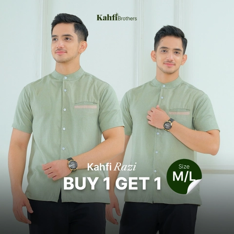 B1G1 - Koko Pria Katun Madinah - RAZI Leek Green M/L