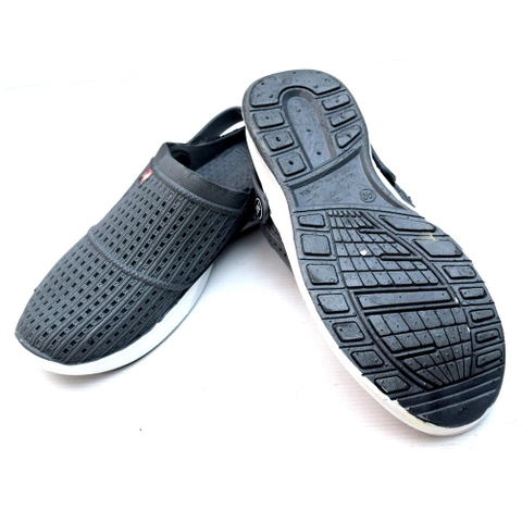 Lanc Fashion - sandal Clog Slop Pria Air Flow Rubber Kasual New Grey
