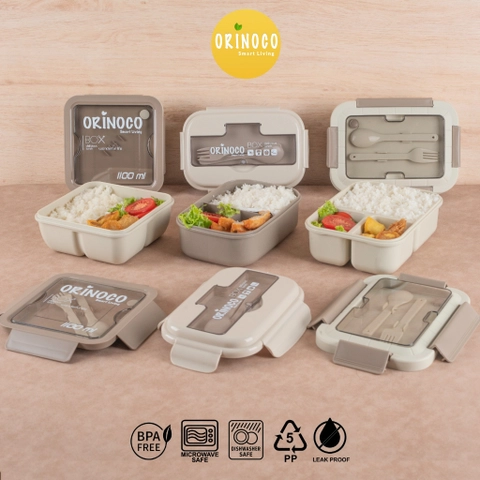 Orinoco Kotak Makan Lunchbox Collection Choco White Series 3 Varian Model / Ukuran