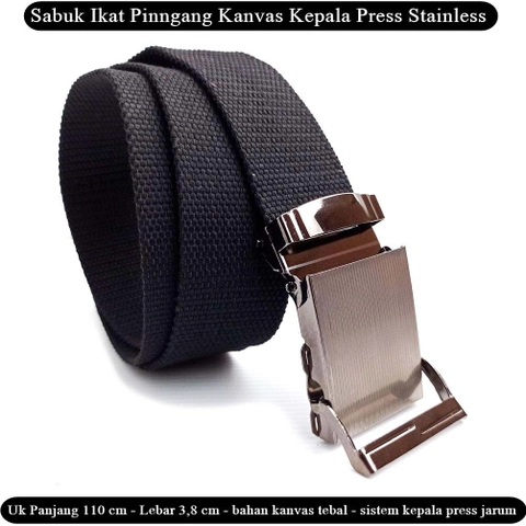 Lanc Fashion - Ikat Pinggang Pria Nylon Kanvas Basic Press