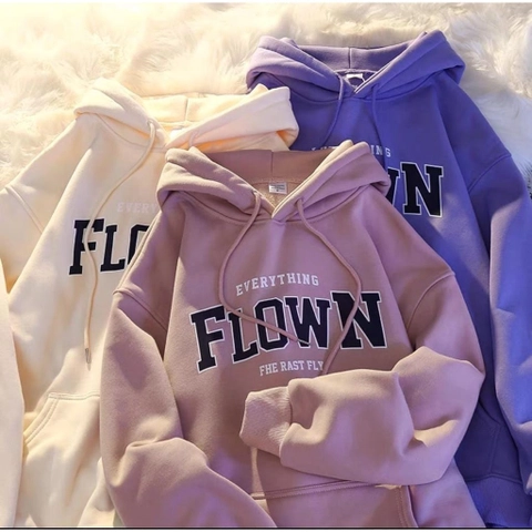 Sweater Laki laki Hoodie Unisex Flown Everything Bahan Fleece