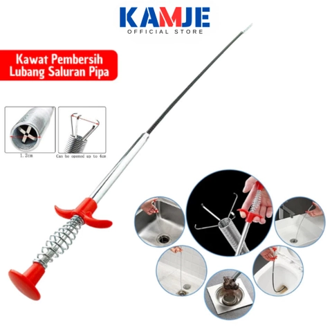KAMJE Kawat Alat Pembersih Saluran Pipa Air Mampet Tersumbat Lubang Wastafel Kamar Mandi KMJ032