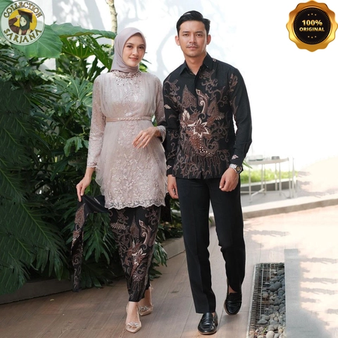 Kebaya Couple Original - Brokat Tille Mutiara - Katun Premium - LALITA
