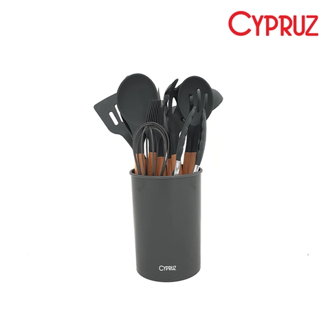 Cypruz Utensil Gg Kayu Kepala Silicone Set 12pcs ABU2 12X1 AM0929AU