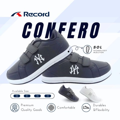 Record - RECORD CONFERO I Sepatu Sneaker I Sepatu Sport I Sepatu Pria - Size S (30-33)