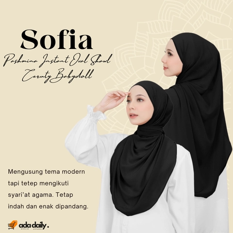 Acla Daily - Sofia Pashmina Instant Oval Shawl Ceruty Babydoll 200cm x 75cm