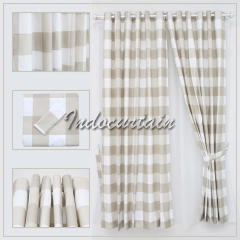 Indocurtain - Gorden Jendela Katun Minimalis Smokring Emily Series