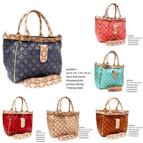 Lanc Fashion - Tas Kulit Aloe Kasual Emboss Aster Handbag