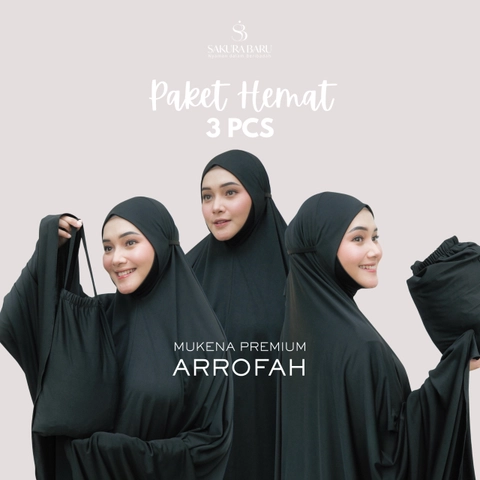 Sakura Baru - Buy 2 Get 1 Mukena Arrofah Jersey Premium Grade A Jumbo Polos
