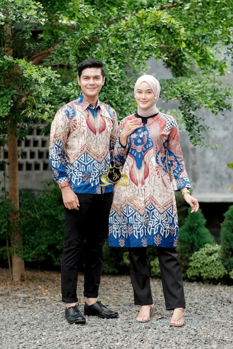 Batik Alfin - New baju batik atasan couple kemeja pria dan tunik wanita model kekinian