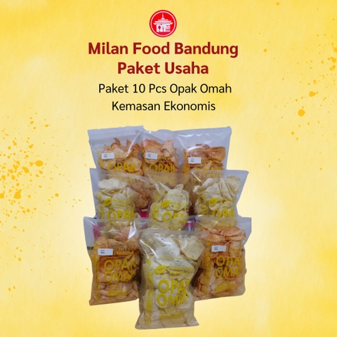 Milan Food Bandung - Paket Usaha 10 pcs (NEW) Opak Omah Snack Makanan Ringan 70gr