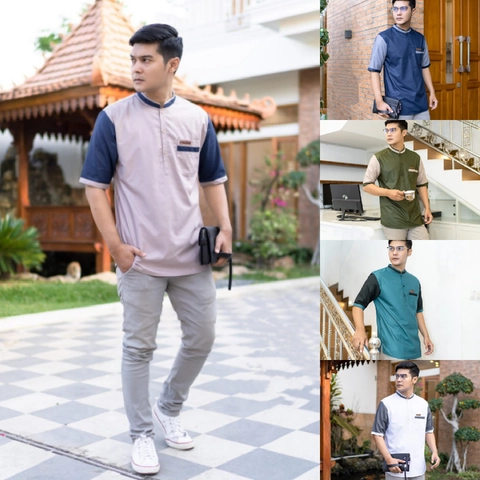 Kois Batik - Baju Koko Kurta Dewasa Motif Irsyad Lengan Pendek Terbaru