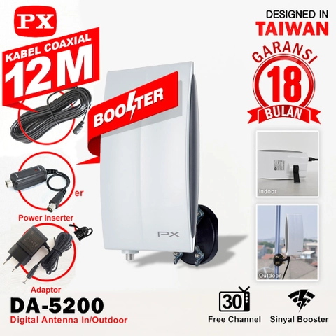 UTAMAMEGA - Antena PX DA-5200 Indoor Dan Outdoor Dengan Signal Kuat Dan Gambar Bening