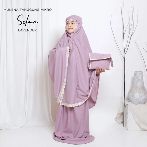 qayd - Mukena Anak Tanggung Selma Tas Sajadah Polos Bahan Katun Mikro