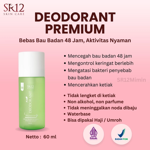 SR12 Mimin - SR12 Deodorant Spray Premium Menahan Bau Badan 48 Jam Non Parfum Non Alkohol