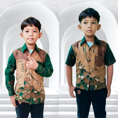 Batik Alfin - Kemejan Batik uk anak Lengan panjang dan lengan pendek motif batu keren banget