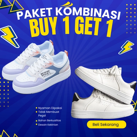 Koekita - Paket Kombinasi Buy 1 Get 1 Sepatu Kets Sneakers Wanita Beyound Space & BY-04