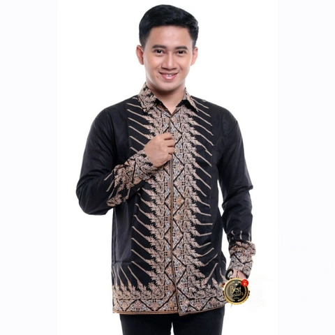 Ks muslim fashion - Kemeja batik pria dewasa lengan panjang motig jokowi