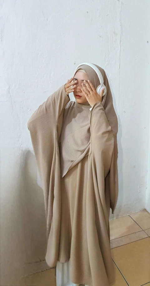 Kaos San - New Tunik abaya Malay crinkle Allsize by kaossan