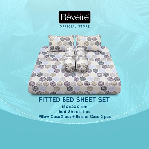 THE LUXE - THE LUXE - Sprei The Luxe Bed Sheet Set Microfeel Reveire-Motif Hexagon