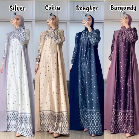 Khisna collection - Gamis set hijab Zahra bestseller limitededition terbaru wanita kekinian