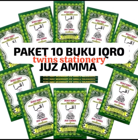 TWINS STATIONERY - BUKU IQRO PAKET GROSIR IQRO PLUS JUZ AMMA HIJAU UK A5