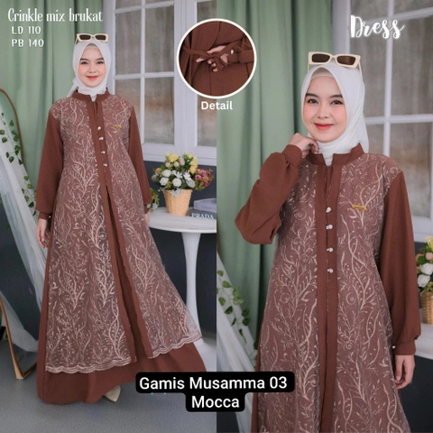 Gamis Syari/Gamis Crinkle/Gamis Kondangan/Gamis Pesta/Gamis Brokat/Gamis Aishwa Musamma 03