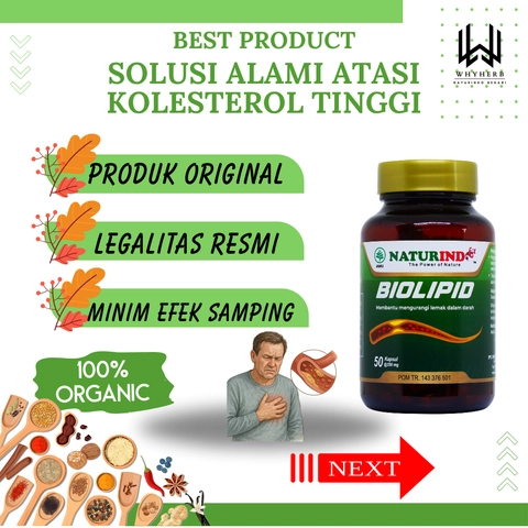 Naturindo - Jamu Herbal Kolesterol Tinggi Biolipid Asli Naturindo