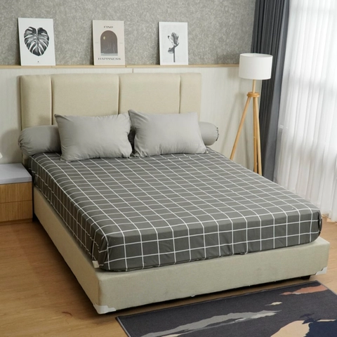 Kintakun - Sprei Dluxe Wiyata Aesthetic Abu Microtex