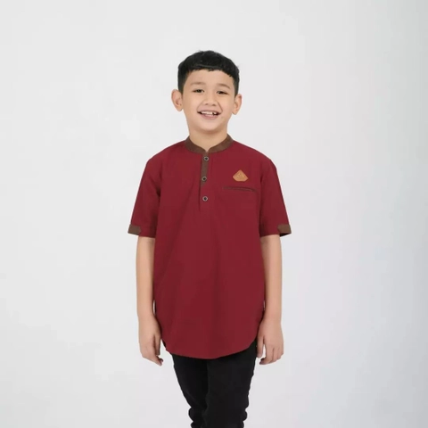 Kois Batik - Baju anak muslim kurta warna marun